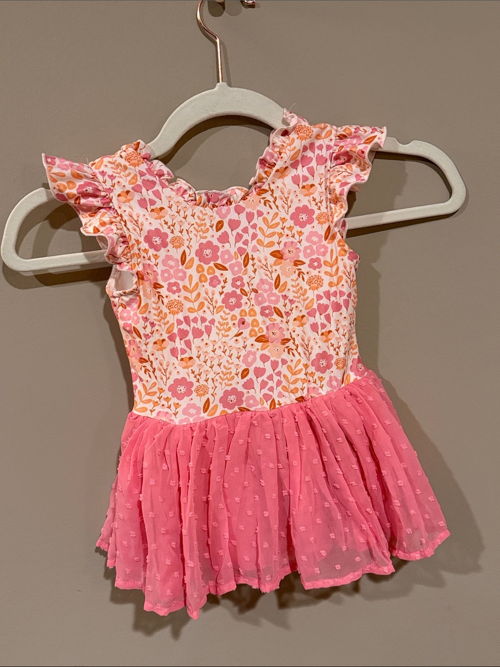 cheeky plum Pink Floral & Pink Skirt Ruffle Dress